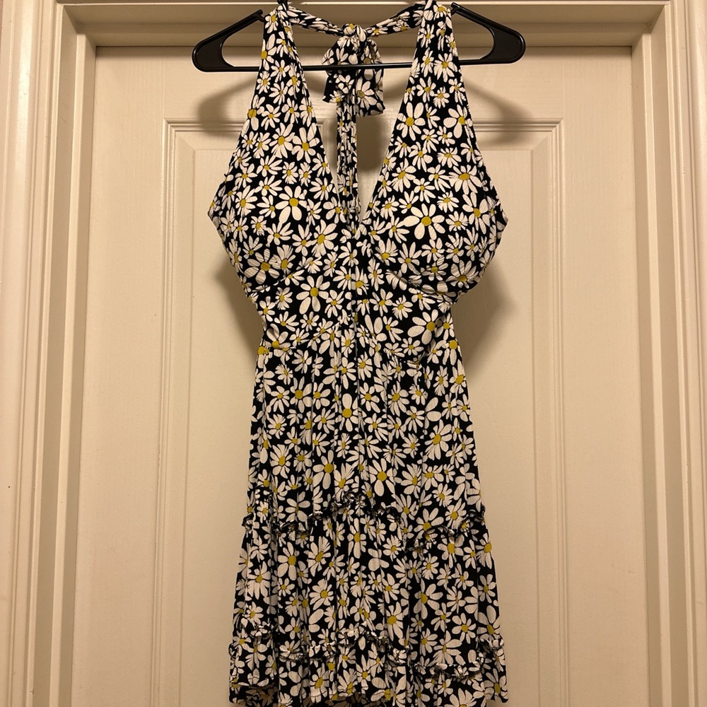 backless sunflower dress